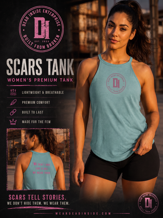 Women's Scars Tank — Dead Inside Enterprise badge